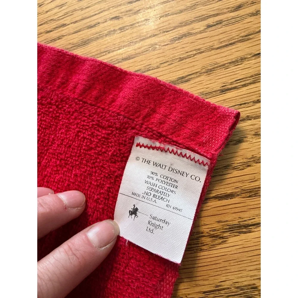 Vintage Disney Mickey Mouse Christmas Towel Set Red Saturday Knight Ltd 5 Piece